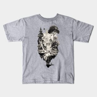 Floating Mountain Falls Kids T-Shirt